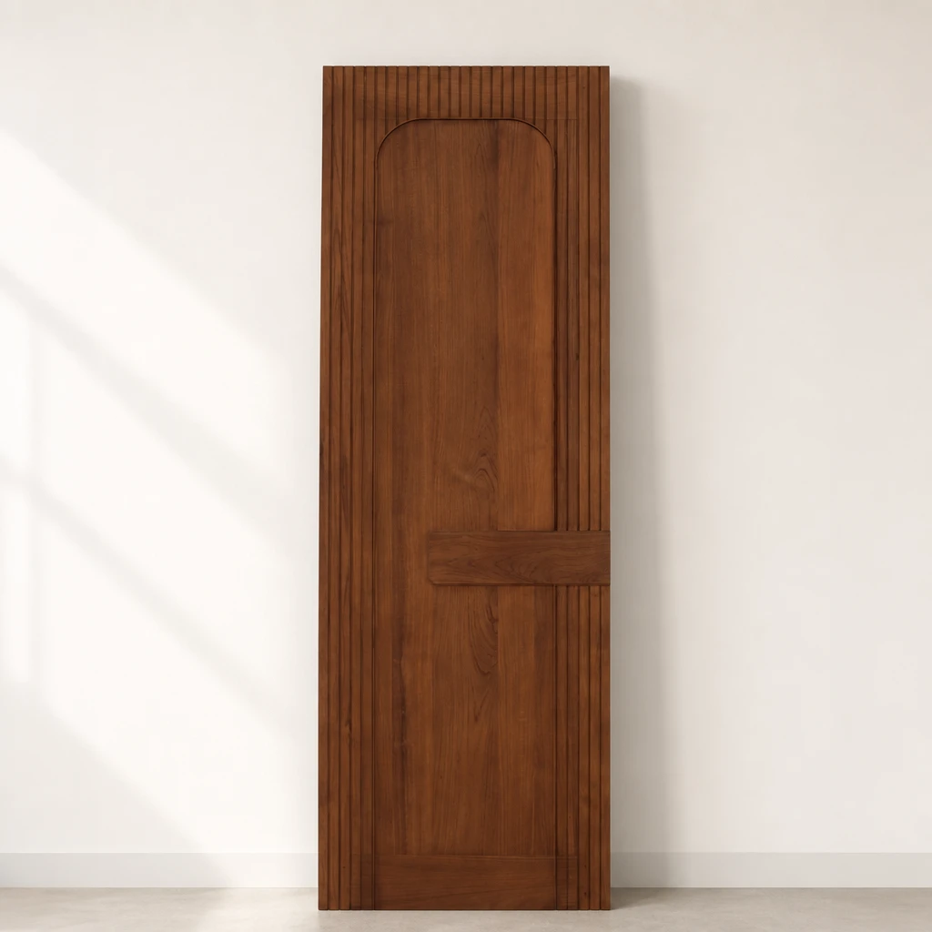 Arched Panel Teak Interior Door, custom furniture manufactured in Jepara, Indonesia - Image 1