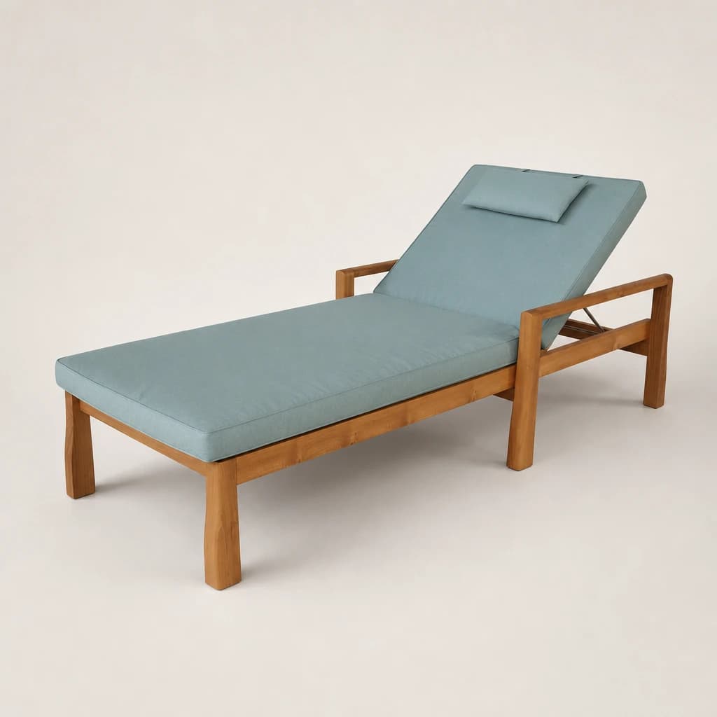 Armrest Teak Pool Lounger, custom furniture manufactured in Jepara, Indonesia - Image 1