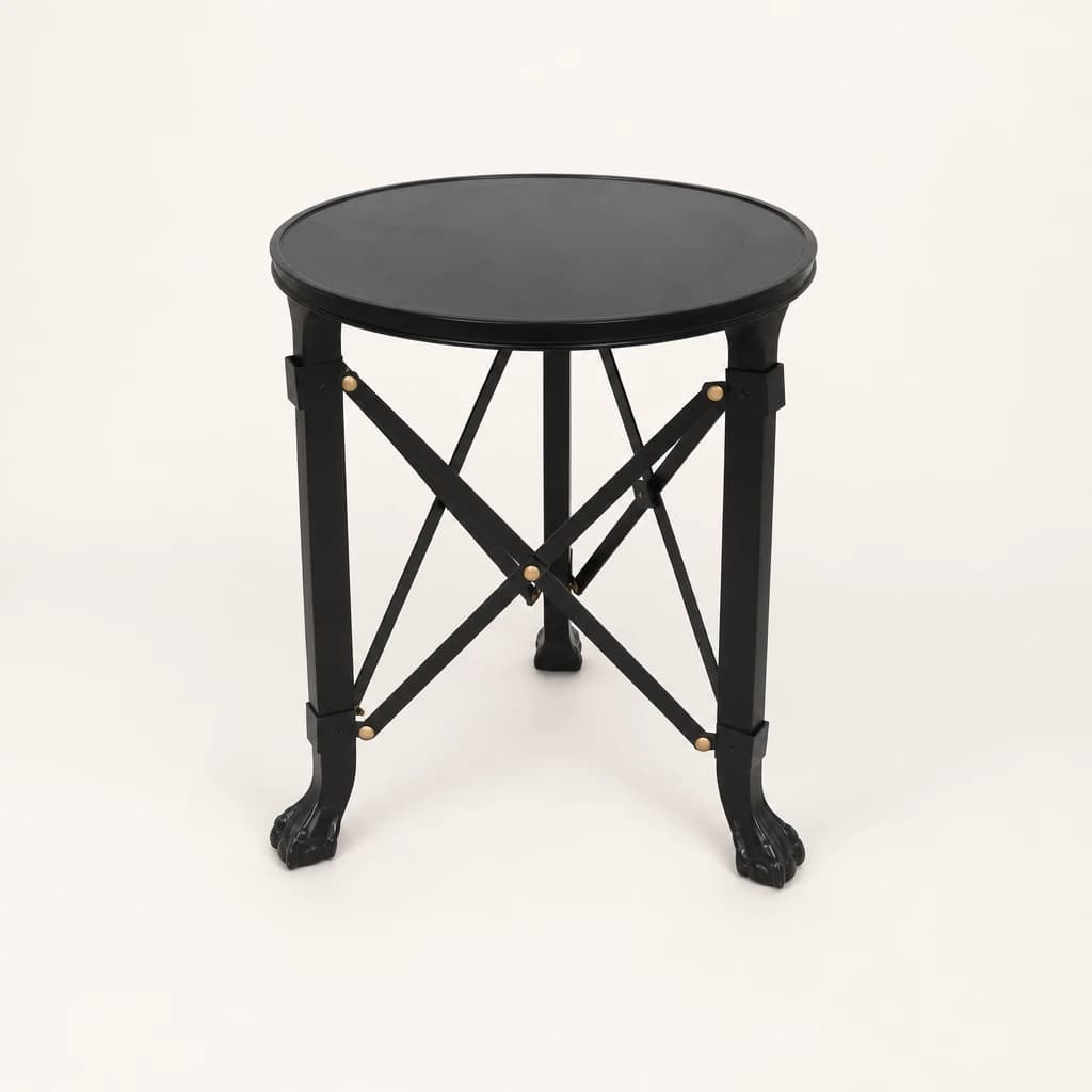 Black-Finished Round Accent Table, custom furniture manufactured in Jepara, Indonesia - Image 1