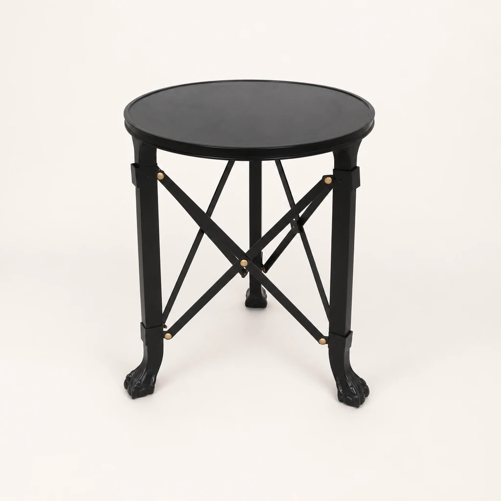 Black-Finished Round Accent Table Black-Finished Round Accent Table by Starwood Furniture Indonesia