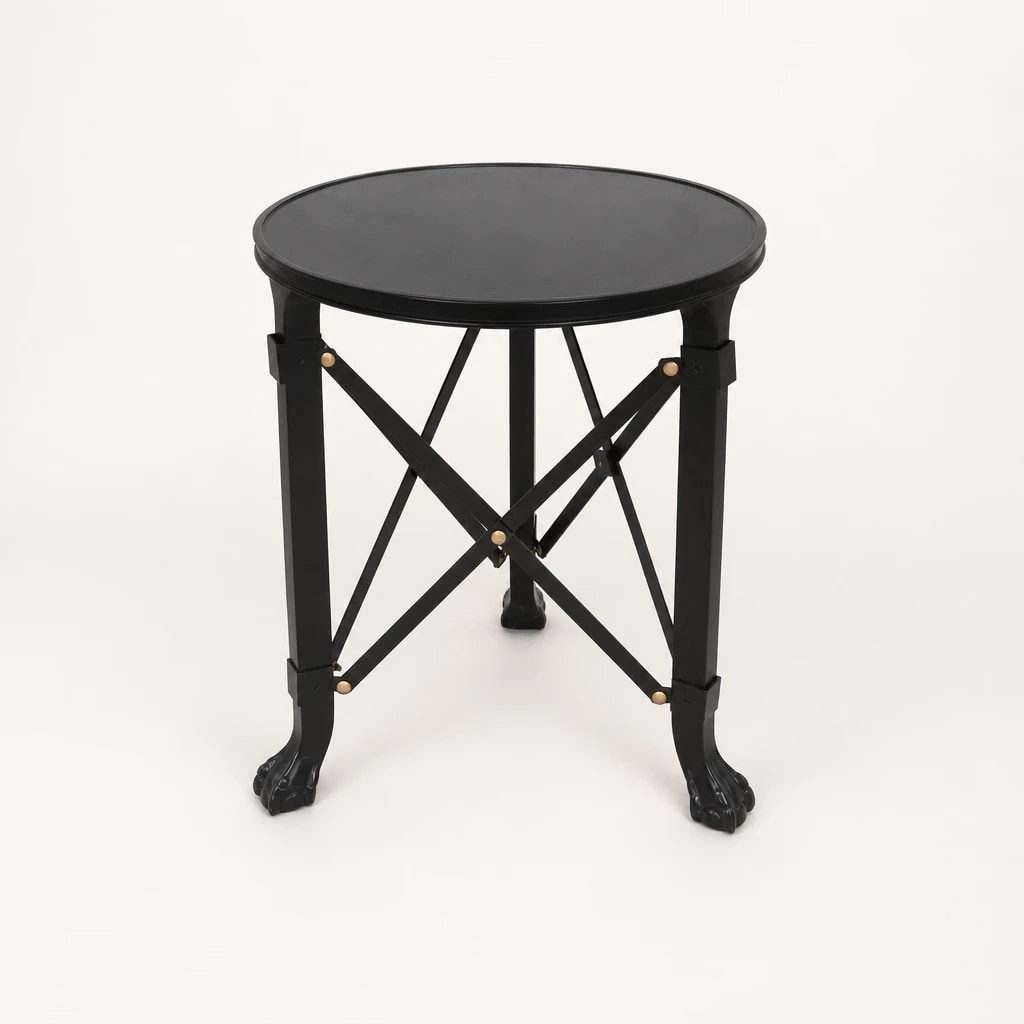 Black-Finished Round Accent Table, custom furniture manufactured in Jepara, Indonesia - Image 1