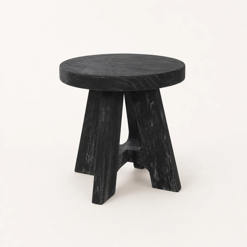Black-Finished Solid Teak Stool Black-Finished Solid Teak Stool by Starwood Furniture Indonesia