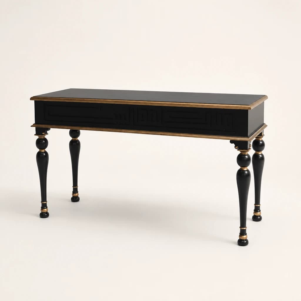 Black Turned-Leg Console Table by Starwood Furniture