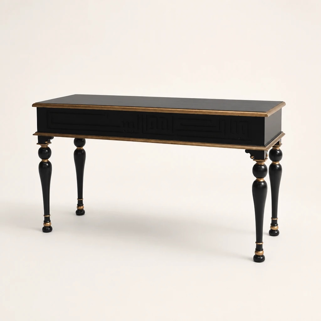 Black Turned-Leg Console Table Black Turned-Leg Console Table by Starwood Furniture Indonesia
