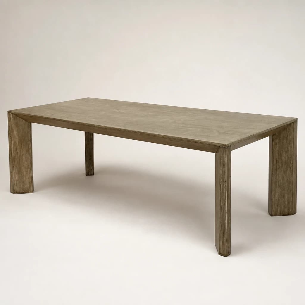 Block-Leg Rectangular Teak Dining Table, custom furniture manufactured in Jepara, Indonesia - Image 1