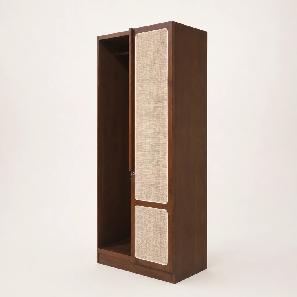 Cane Front Single Teak Wardrobe Cane Front Single Teak Wardrobe by Starwood Furniture Indonesia