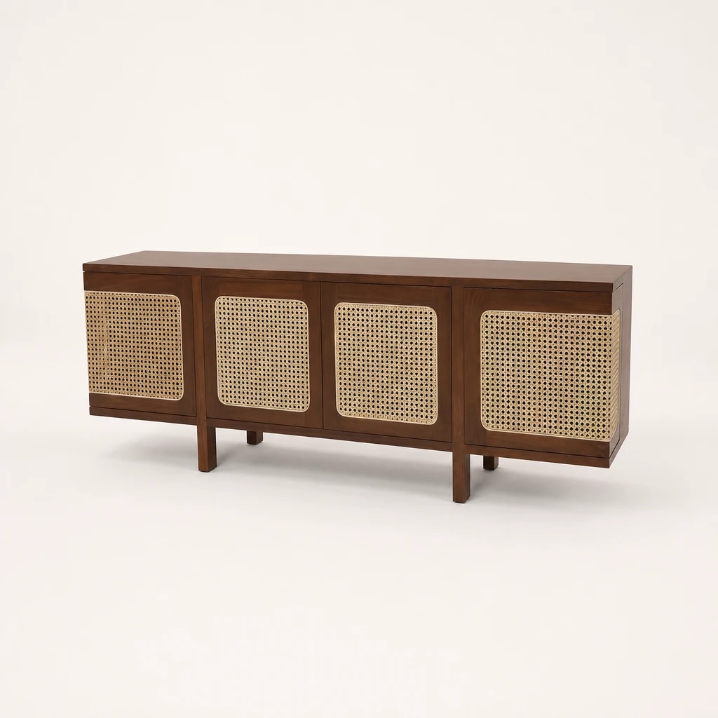 Cane Front Teak Media Console Cane Front Teak Media Console by Starwood Furniture Indonesia