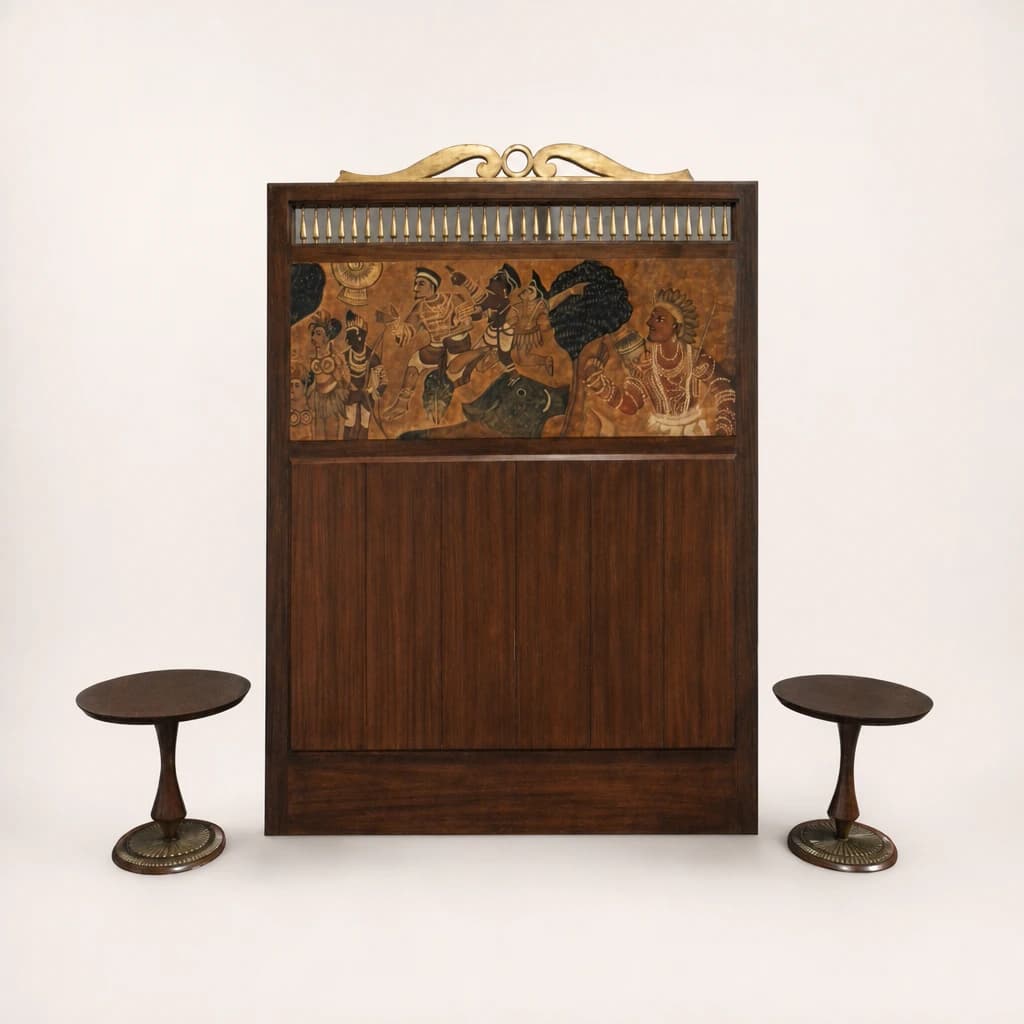 Carved Heritage Teak Headboard Set by Starwood Furniture