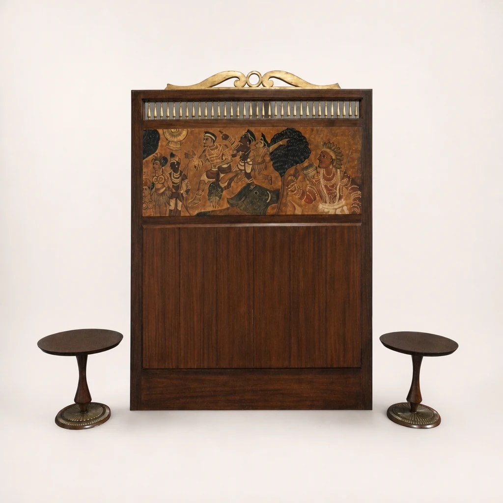 Carved Heritage Teak Headboard Set, custom furniture manufactured in Jepara, Indonesia - Image 1