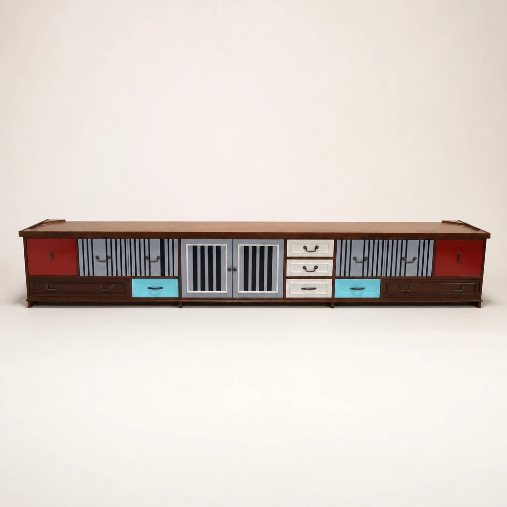 Color-Accent Teak Entertainment Console Color-Accent Teak Entertainment Console by Starwood Furniture Indonesia