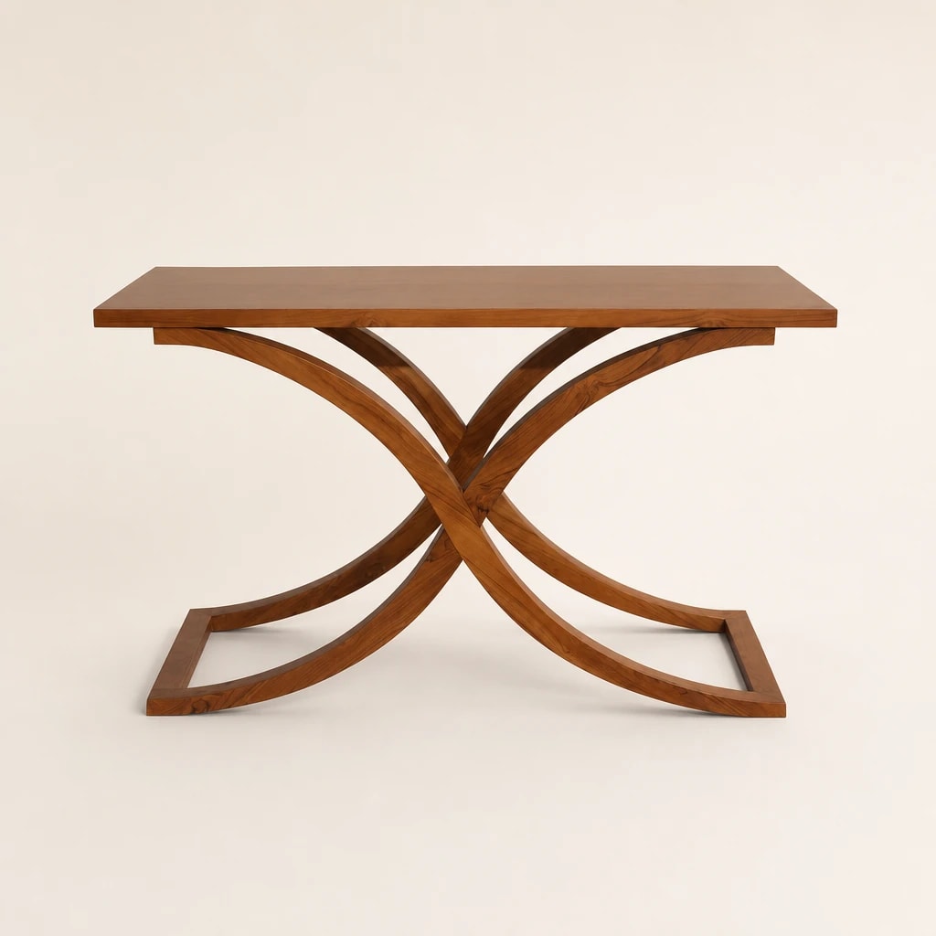 Curved Base Teak Console Table Curved Base Teak Console Table by Starwood Furniture Indonesia