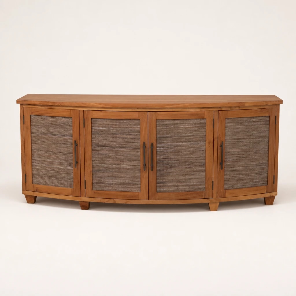 Curved Front Teak Storage Console Curved Front Teak Storage Console by Starwood Furniture Indonesia
