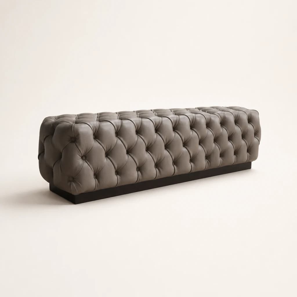 Deep-Button Upholstered Bedroom Ottoman by Starwood Furniture