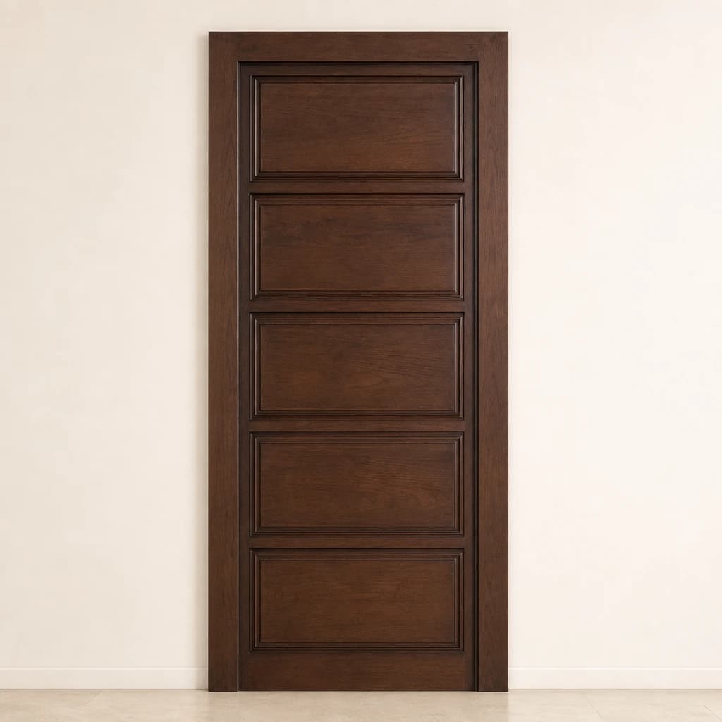 Five-Panel Solid Wood Interior Door, custom furniture manufactured in Jepara, Indonesia - Image 1