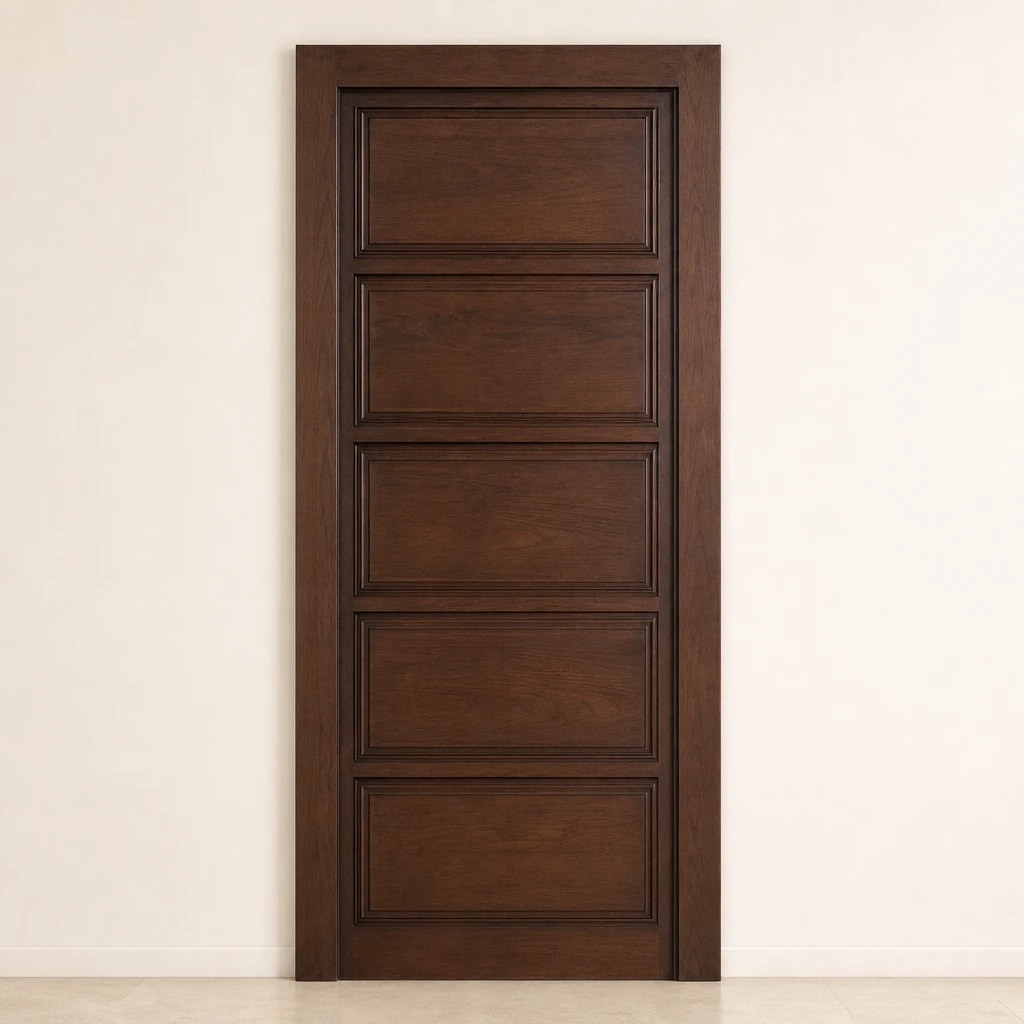 Five-Panel Solid Wood Interior Door, custom furniture manufactured in Jepara, Indonesia - Image 1