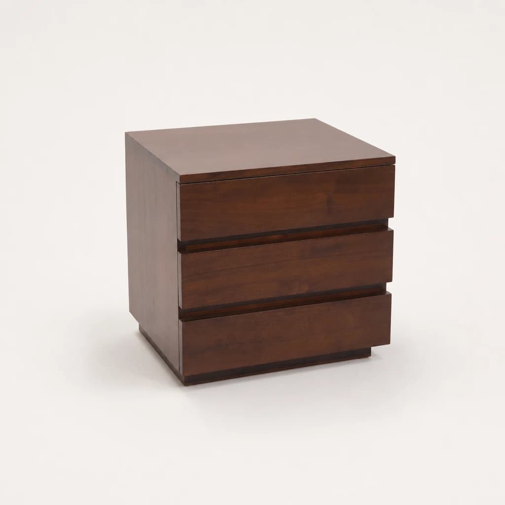 Floating-Front Three-Drawer Bedside Cabinet, custom furniture manufactured in Jepara, Indonesia - Image 1