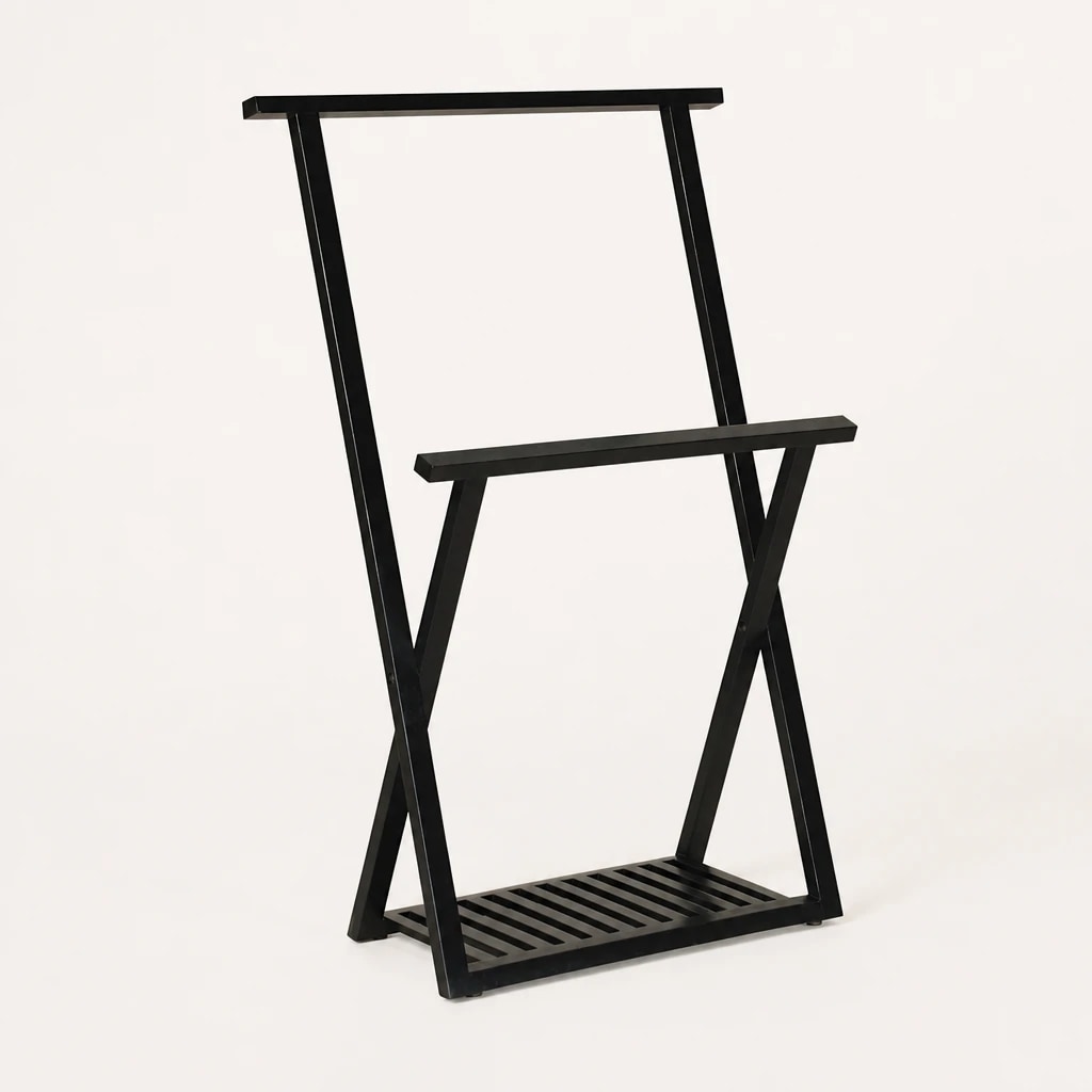 Folding Garment Valet Stand, custom furniture manufactured in Jepara, Indonesia - Image 1