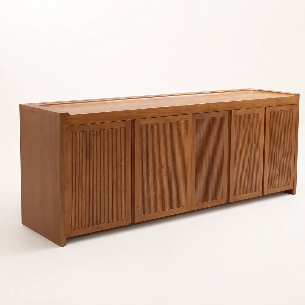 Four-Door Teak Storage Credenza Four-Door Teak Storage Credenza by Starwood Furniture Indonesia