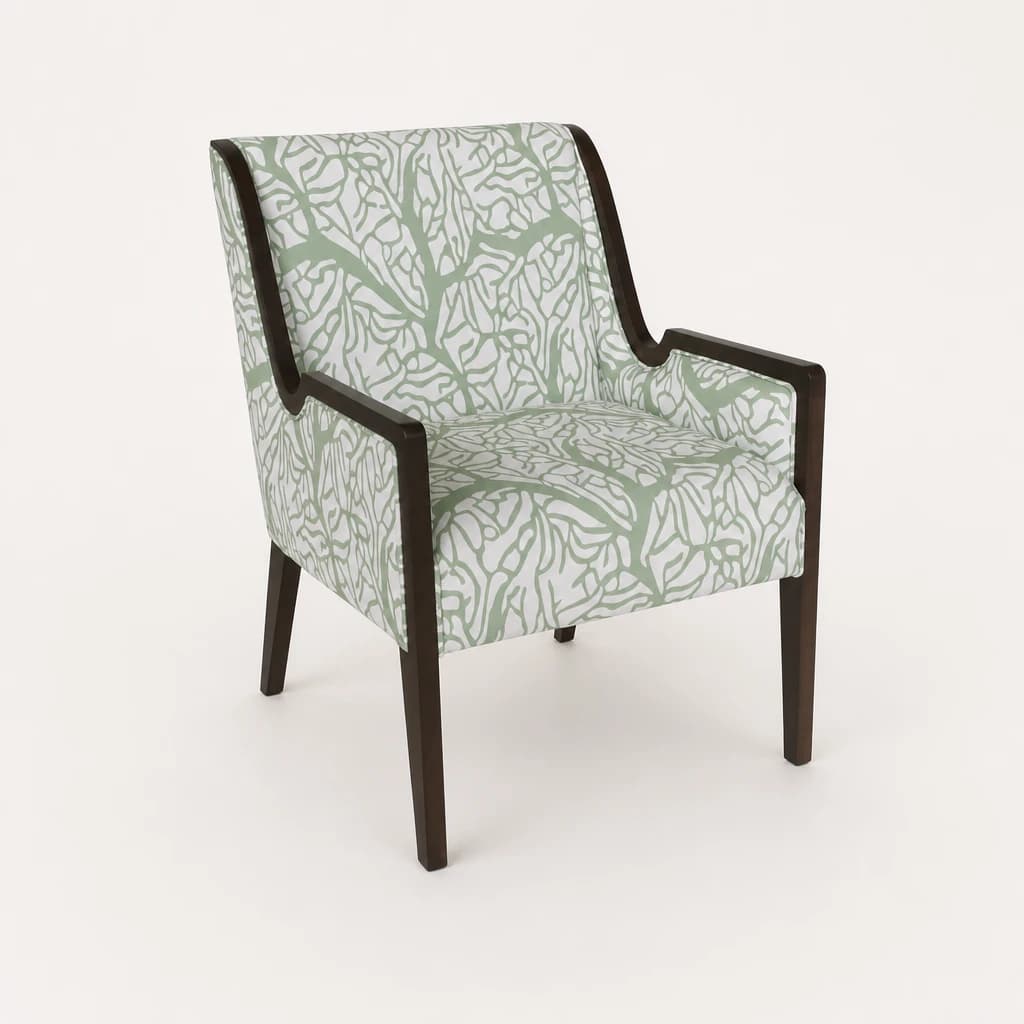 Fully Upholstered Teak Dining Armchair, custom furniture manufactured in Jepara, Indonesia - Image 1