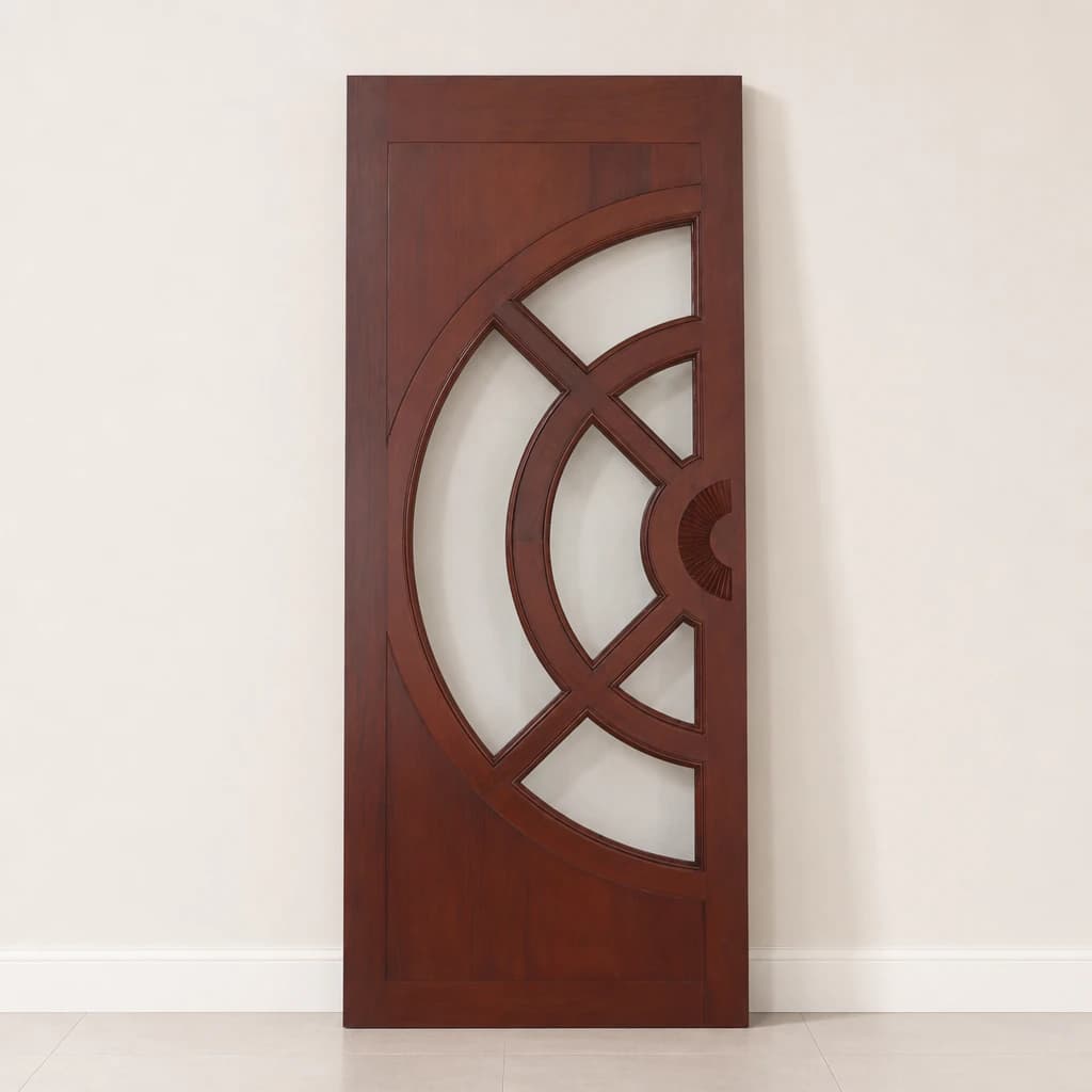 Geometric Glazed Teak Feature Door by Starwood Furniture