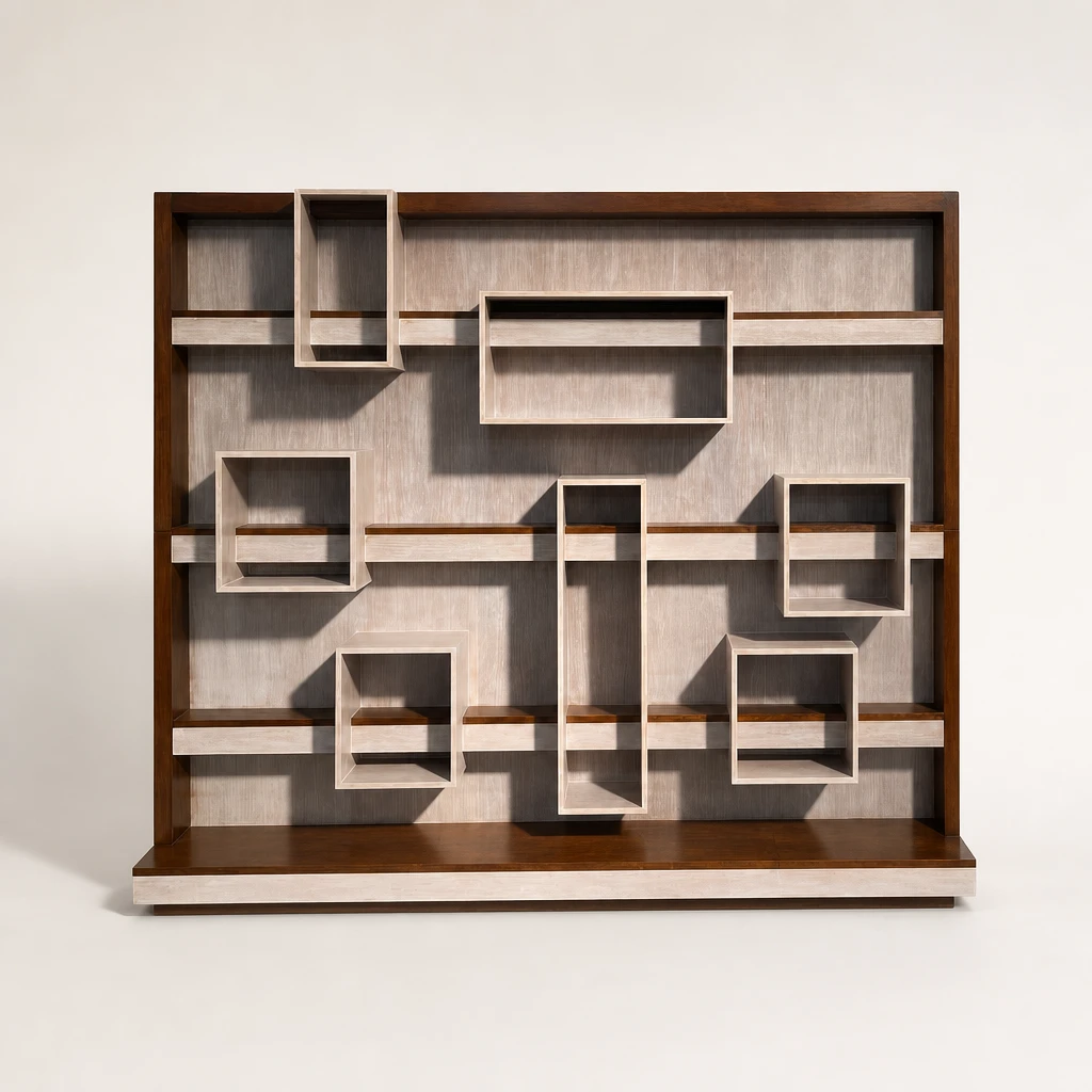Geometric Teak Feature Display Wall Geometric Teak Feature Display Wall by Starwood Furniture Indonesia