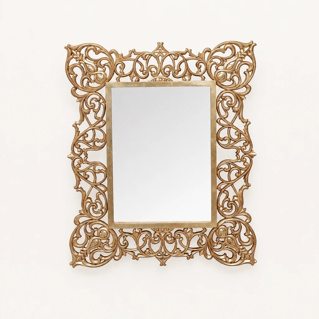Hand-Carved Teak Statement Mirror, custom furniture manufactured in Jepara, Indonesia - Image 1