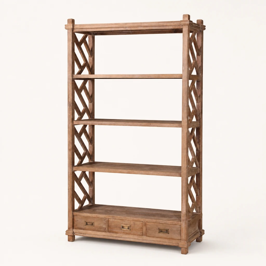 Lattice-Side Teak Bookcase Lattice-Side Teak Bookcase by Starwood Furniture Indonesia