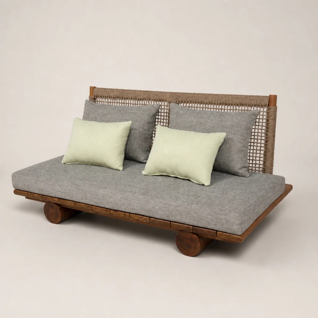 Low Cane Back Teak Outdoor Daybed Low Cane Back Teak Outdoor Daybed by Starwood Furniture Indonesia