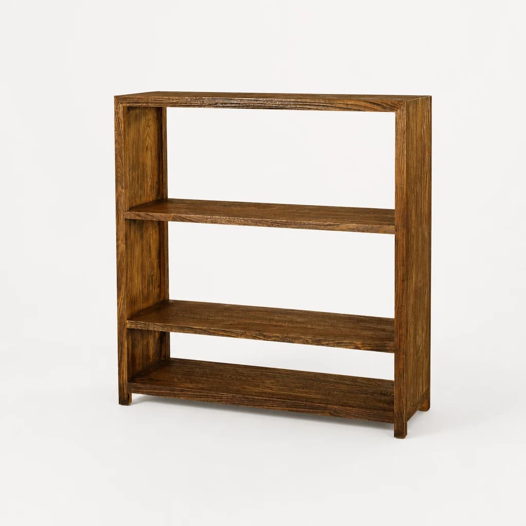 Low Open Teak Bookcase by Starwood Furniture