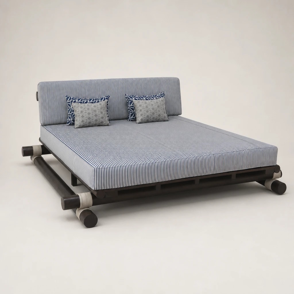 Low Platform Teak Outdoor Daybed, custom furniture manufactured in Jepara, Indonesia - Image 1