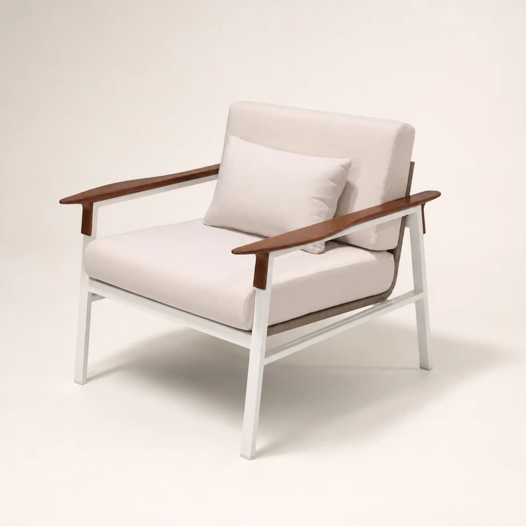 Mixed-Finish Teak Lounge Armchair by Starwood Furniture