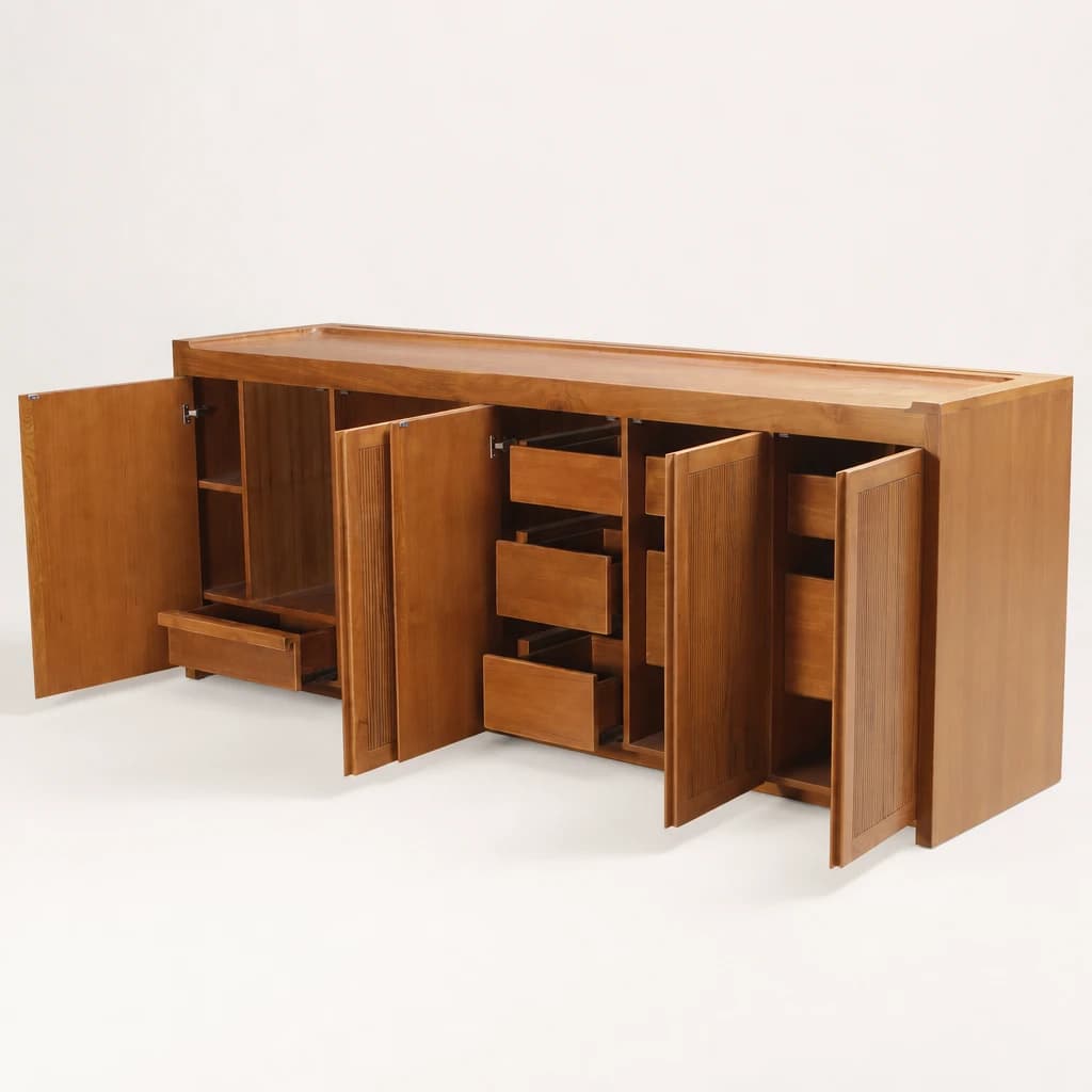 Multi-Compartment Teak Hospitality Cabinet by Starwood Furniture