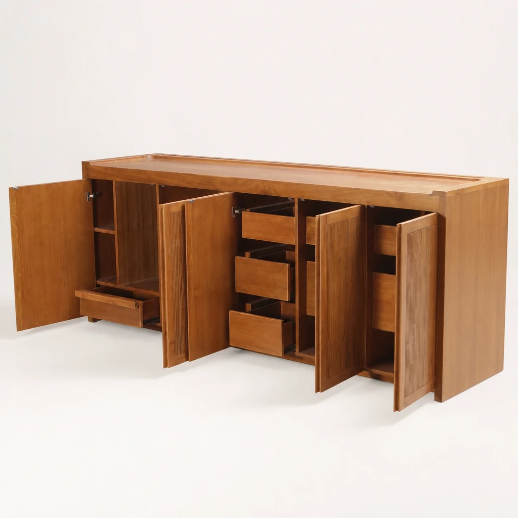 Multi-Compartment Teak Hospitality Cabinet by Starwood Furniture