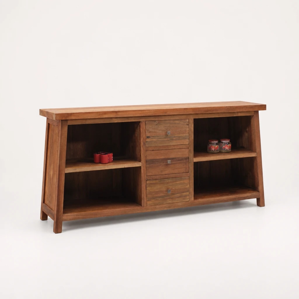 Open-Shelf Teak Storage Sideboard Open-Shelf Teak Storage Sideboard by Starwood Furniture Indonesia