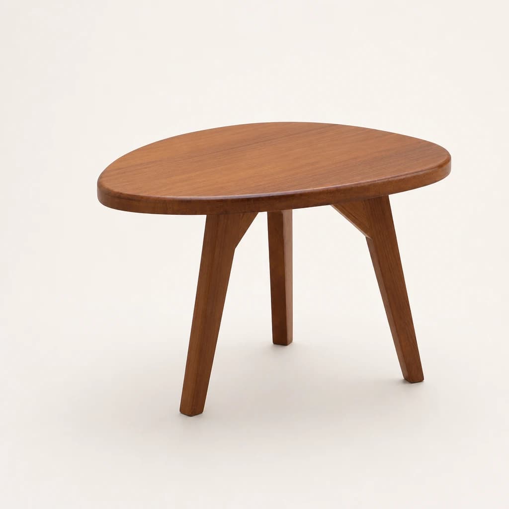 Organic Triangular Teak Side Table by Starwood Furniture