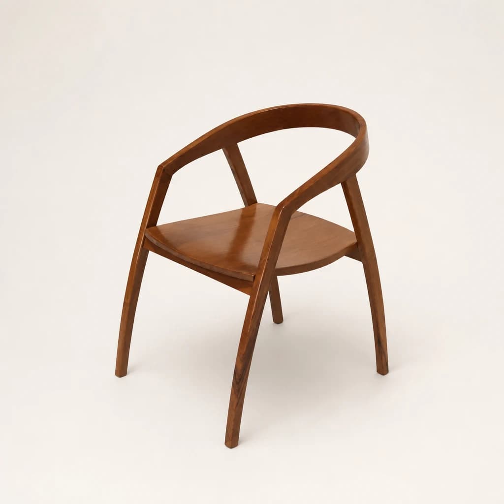 Sculpted Bow Back Teak Dining Armchair by Starwood Furniture
