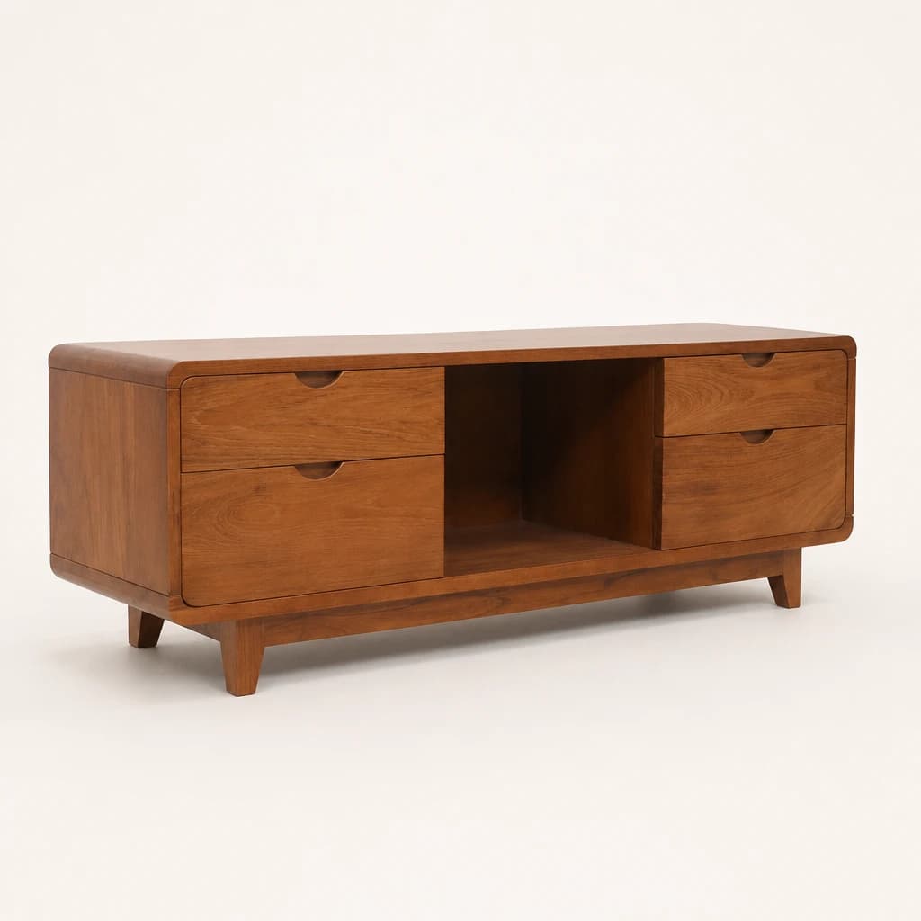 Six-Drawer Teak Media Cabinet by Starwood Furniture