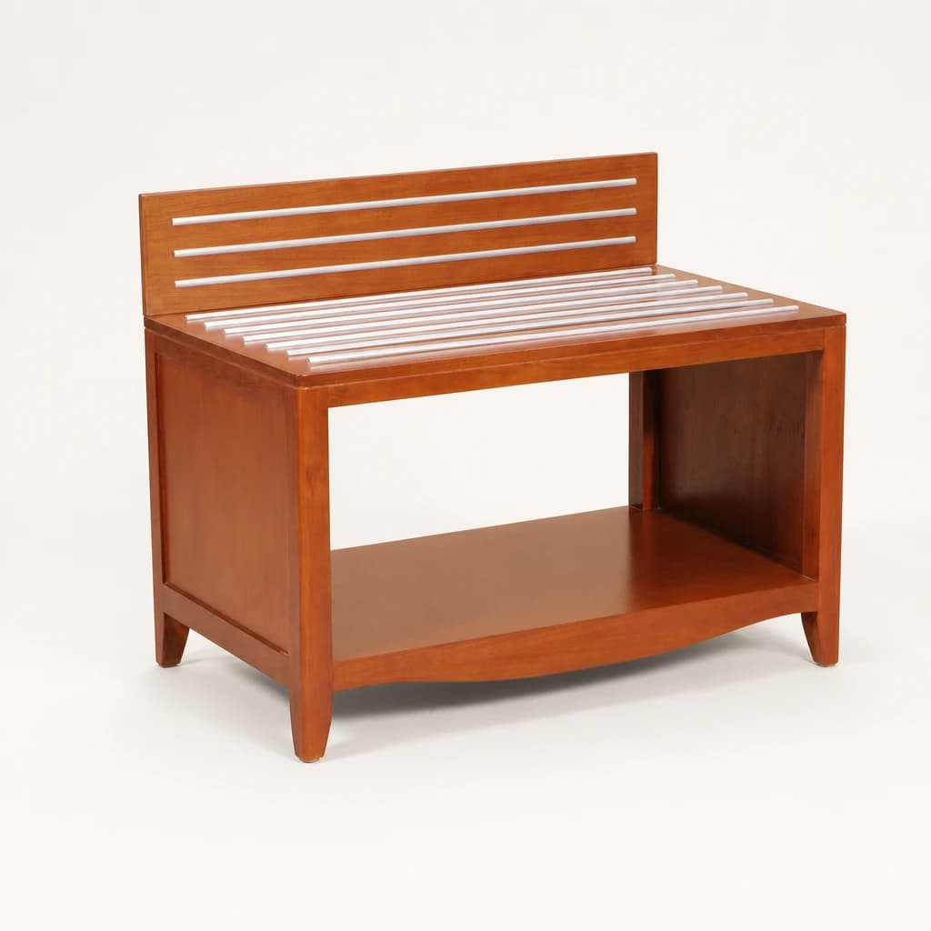 Slatted Back Teak Luggage Bench by Starwood Furniture