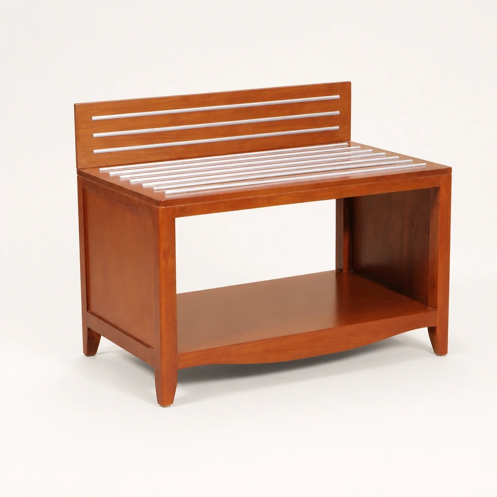 Slatted Back Teak Luggage Bench Slatted Back Teak Luggage Bench by Starwood Furniture Indonesia