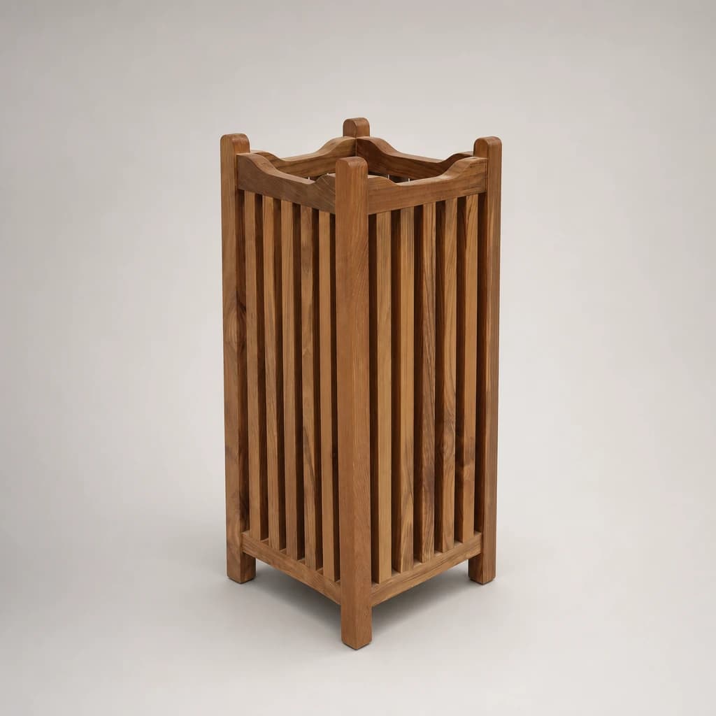 Slatted Teak Outdoor Umbrella Stand by Starwood Furniture