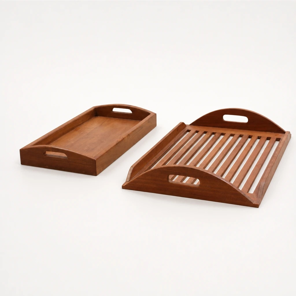 Slatted Teak Serving Tray Set Slatted Teak Serving Tray Set by Starwood Furniture Indonesia