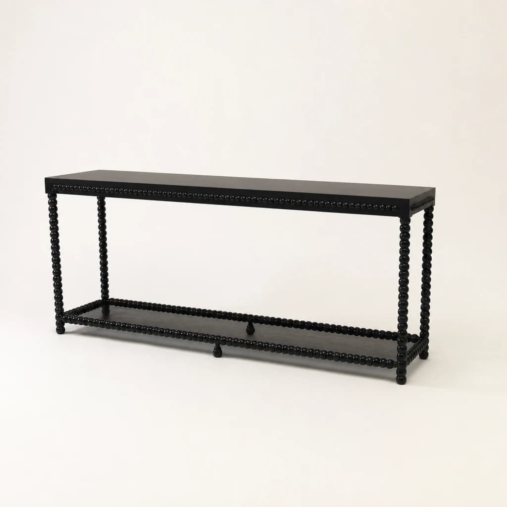 Slim Black Metal Console Table by Starwood Furniture