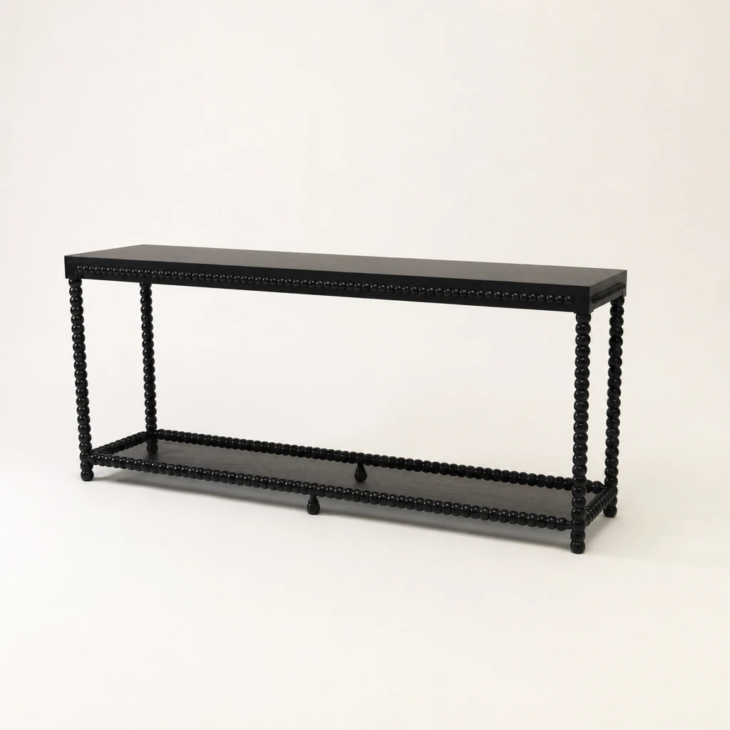 Slim Black Metal Console Table by Starwood Furniture