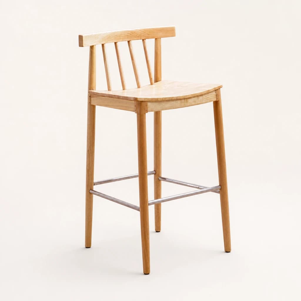 Spindle Back Teak Counter Stool, custom furniture manufactured in Jepara, Indonesia - Image 1