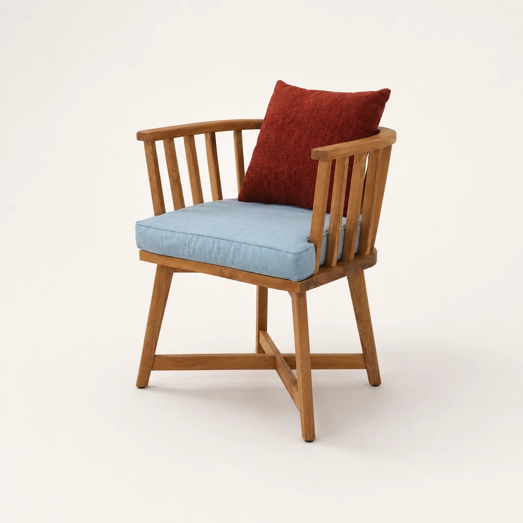 Spindle Back Upholstered Teak Dining Armchair Spindle Back Upholstered Teak Dining Armchair by Starwood Furniture Indonesia