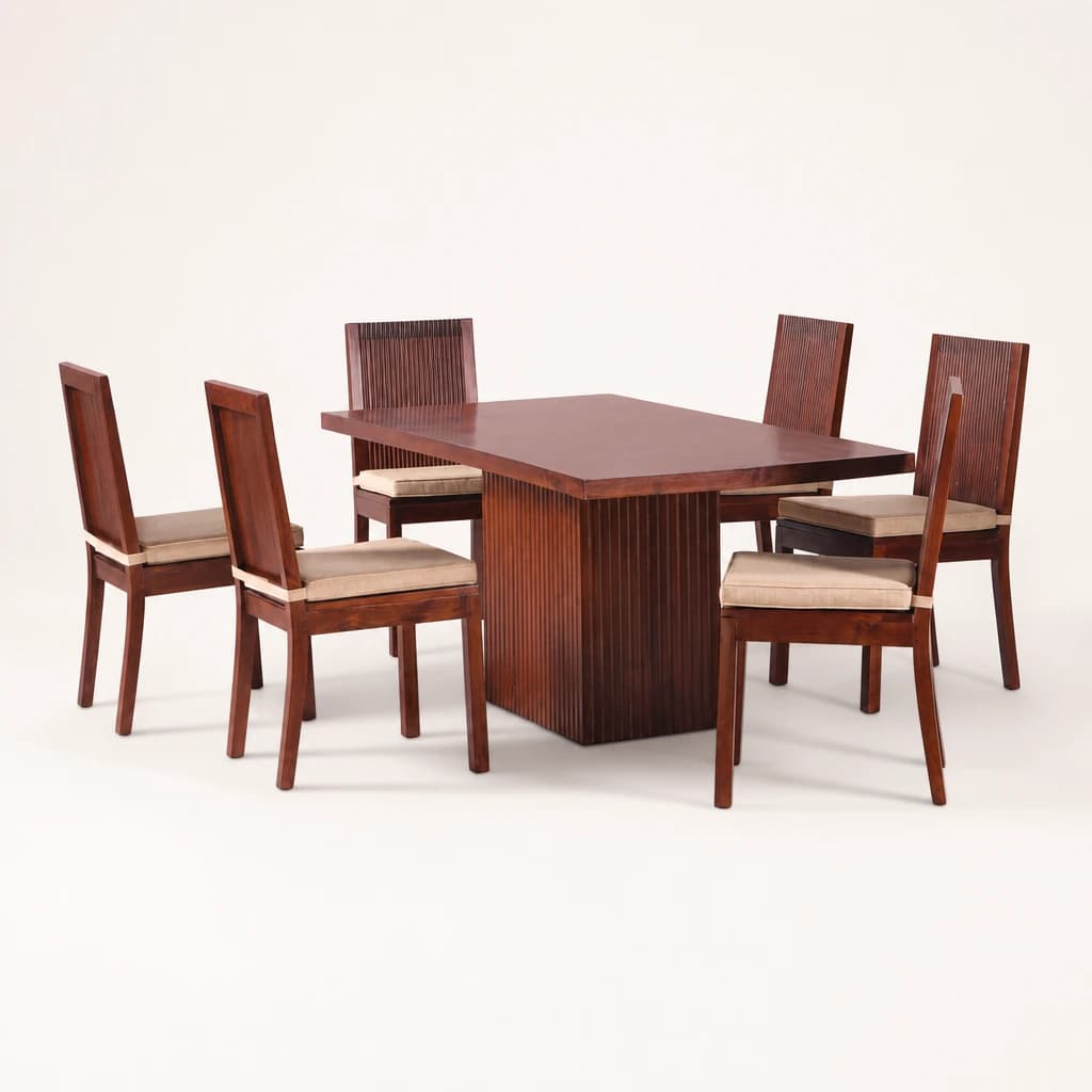 Square Pedestal Teak Dining Set by Starwood Furniture