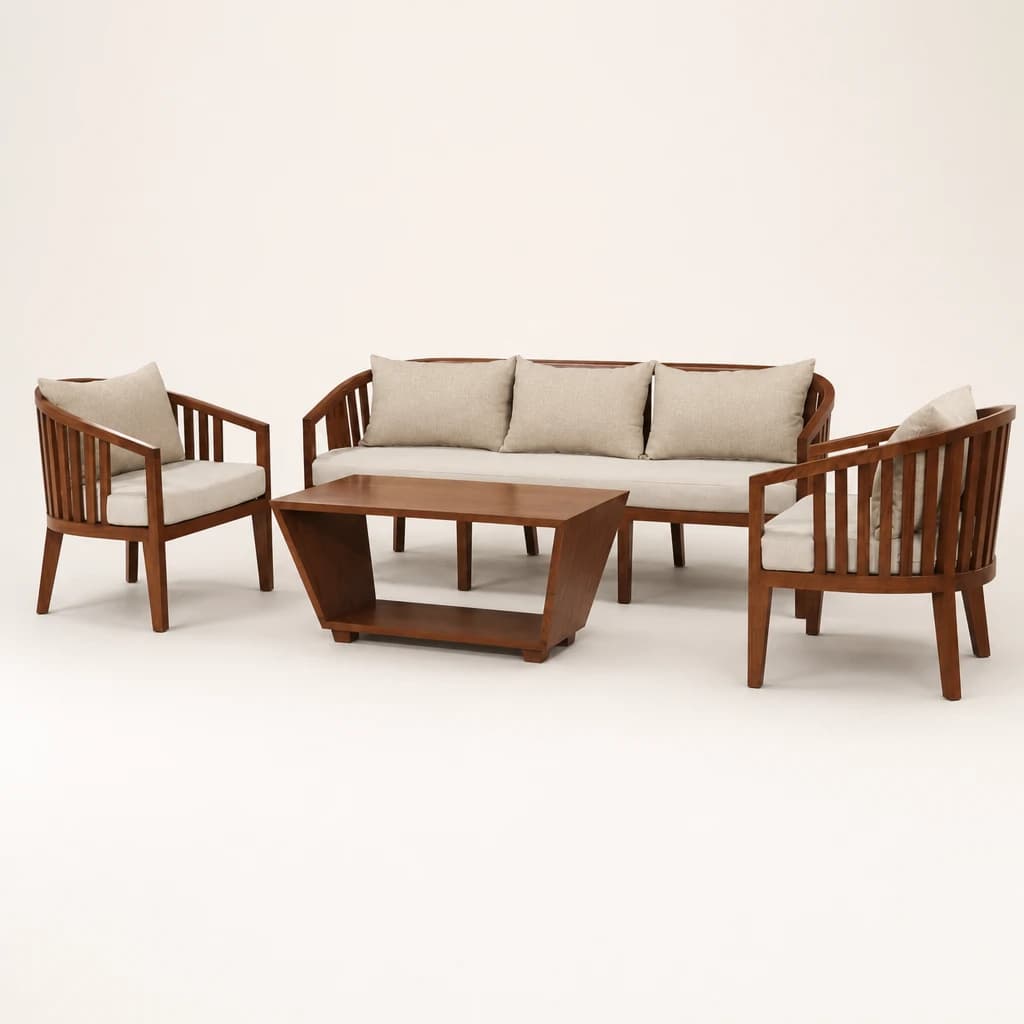 Teak Living Room Sofa Set by Starwood Furniture
