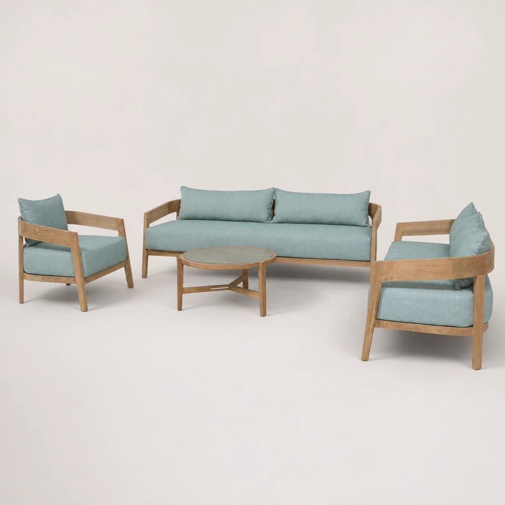 Teak Outdoor Sofa and Lounge Set, custom furniture manufactured in Jepara, Indonesia - Image 1
