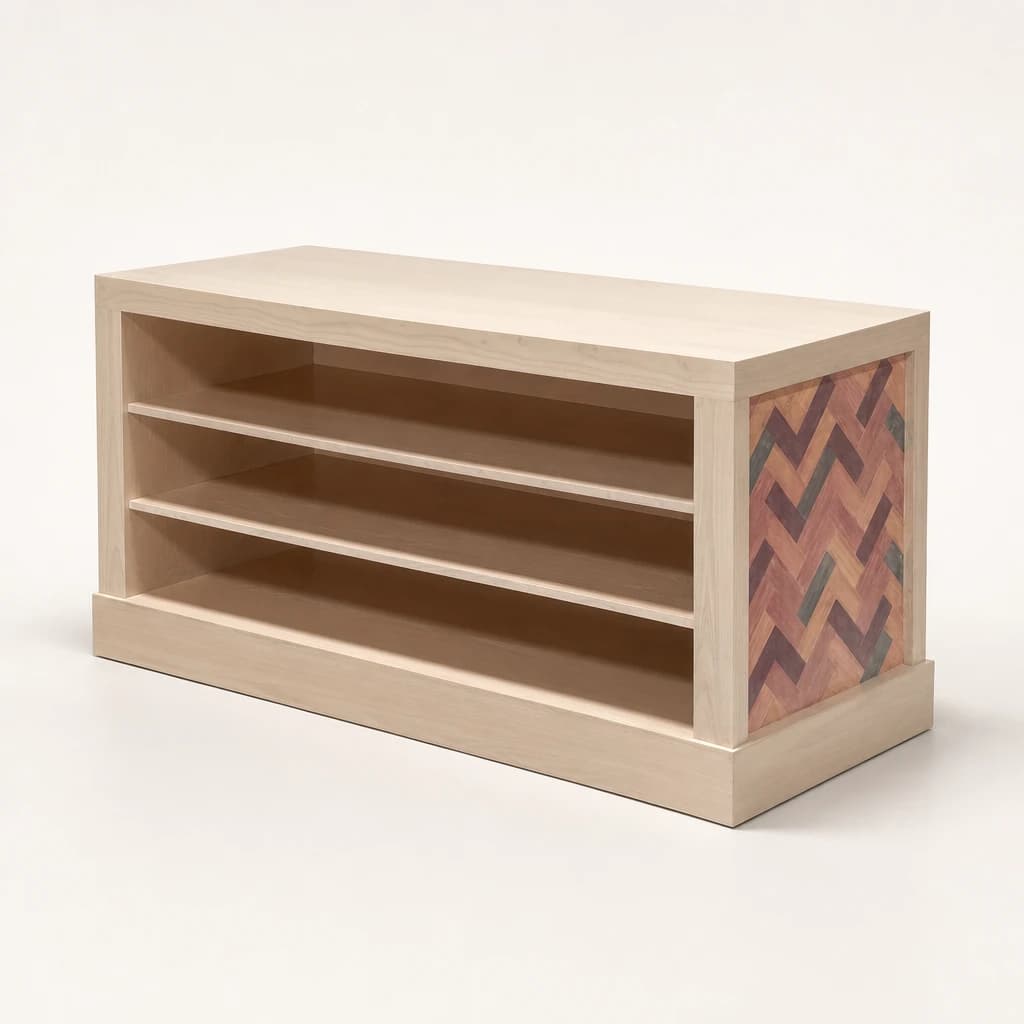 Three-Tier Teak Shoe Storage Bench by Starwood Furniture