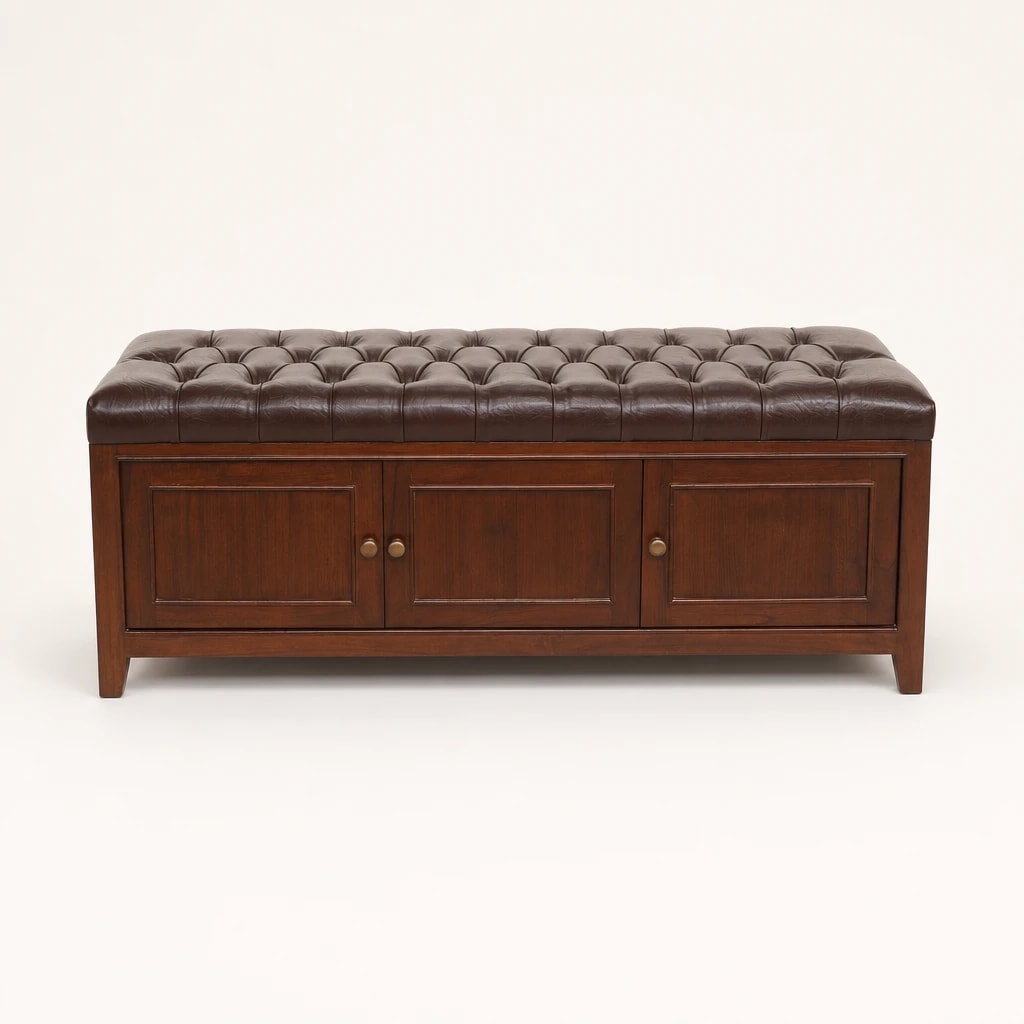 Tufted Teak Storage Bench Tufted Teak Storage Bench by Starwood Furniture Indonesia